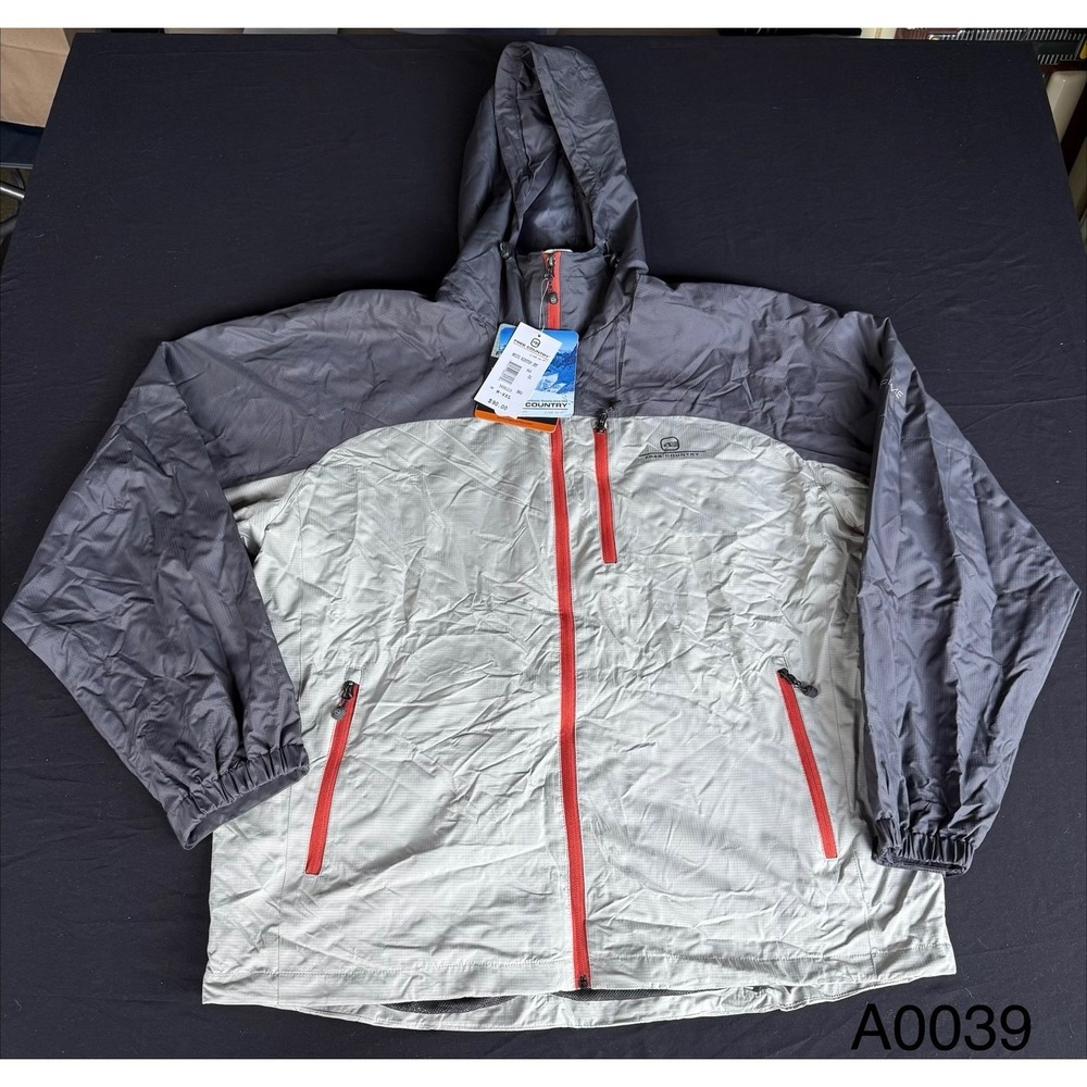 Free Country Mens Multi Ripstop Jacket Grey Tan Water Resistant Hooded XL New